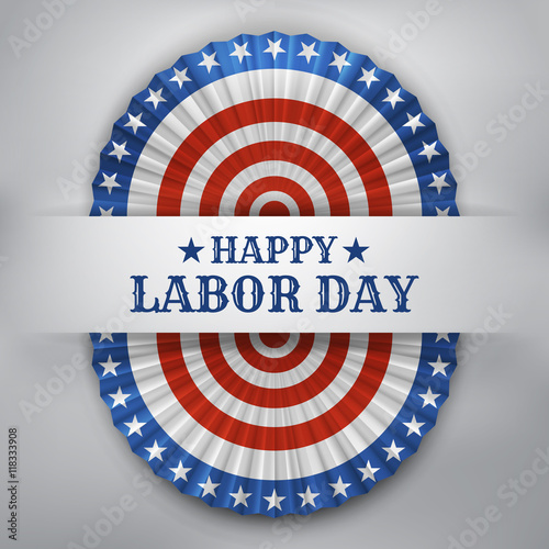 Happy Labor Day.Banners with America flags bunting