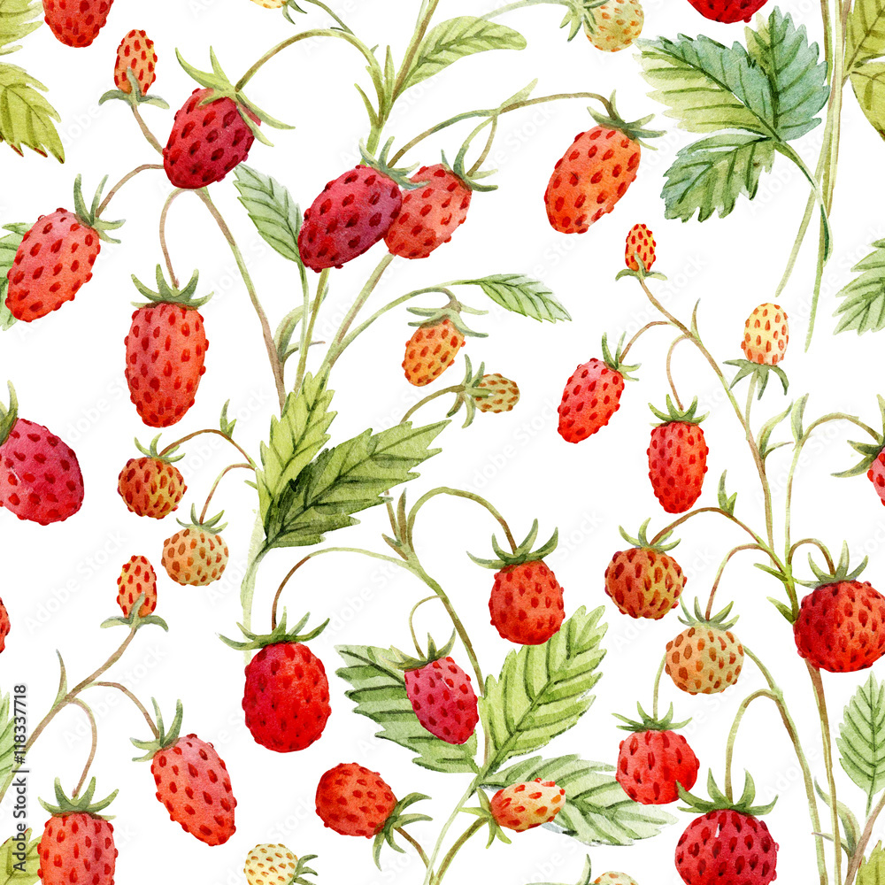 Watercolor strawberry pattern Watercolor strawberry pattern