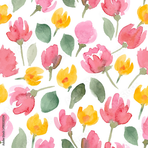 floral watercolor pattern. vector background for your design