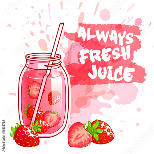 Cocktail jar with berry juice.