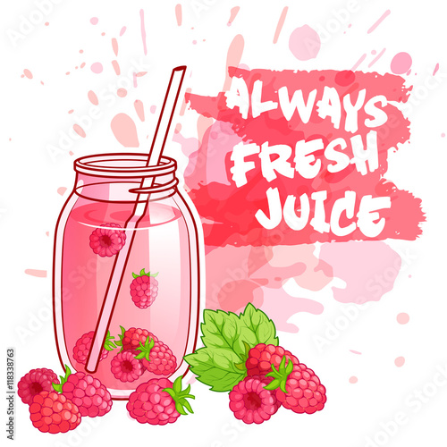 Cocktail jar with berry juice.