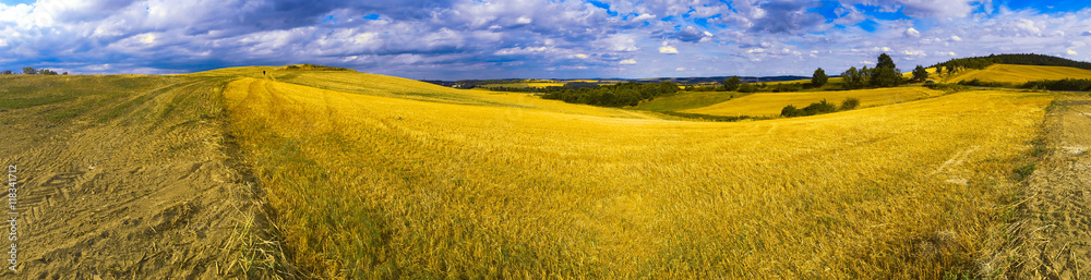 Extreme panoramic landscape in Sudety range, Poland