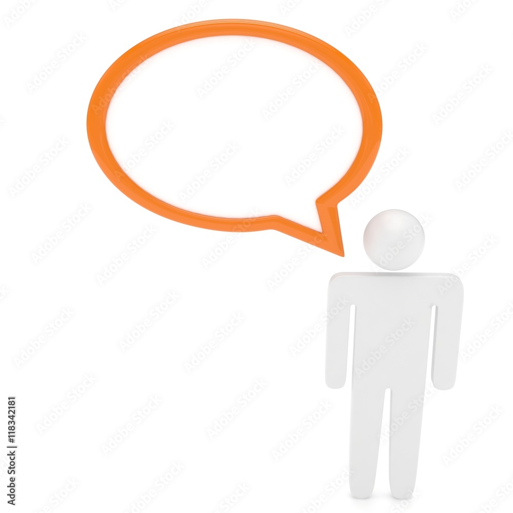 3d man with talk bubbles isolated over a white . 3d rendering. 3d man with talk bubbles isolated over a white . 3d rendering.
