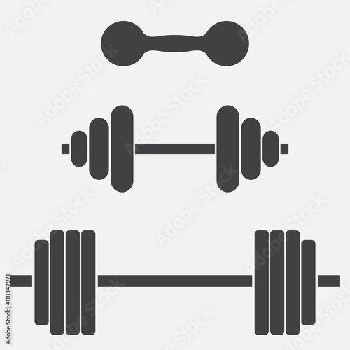 Dumbbells and barbells. Set for sports, weightlifting, bodybuild