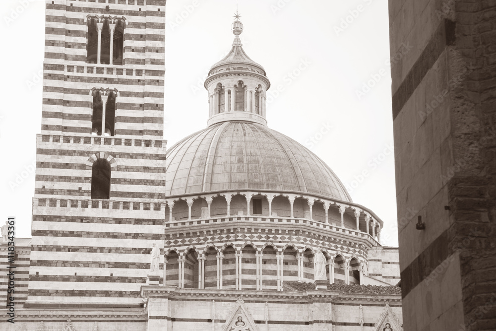 Cathedral Tower and Dome in Siena, Italy