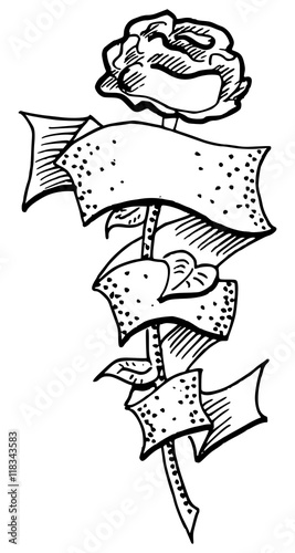 Roos banner - ontwerp voor tattoo