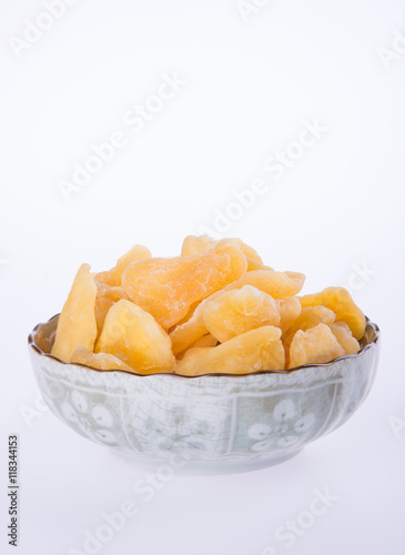 apple dry in bowl or dried apple slices.