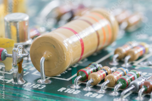 Photos Closeup electronic hardware on the circuit board