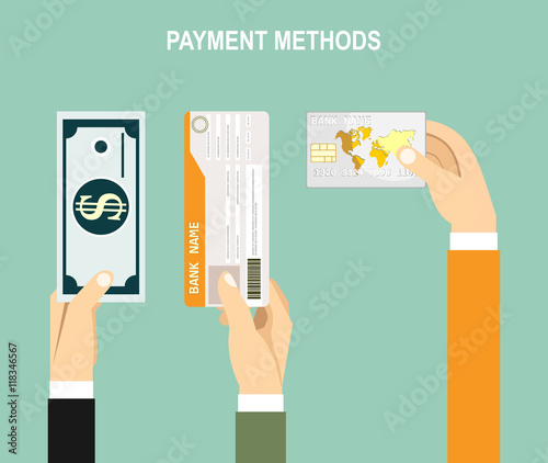 Flat design illustration concepts for Payment Methods. Concepts web banner