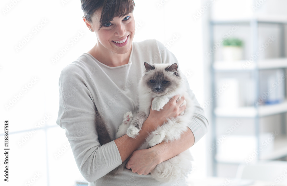 Happy woman with her pet