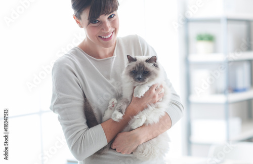 Happy woman with her pet
