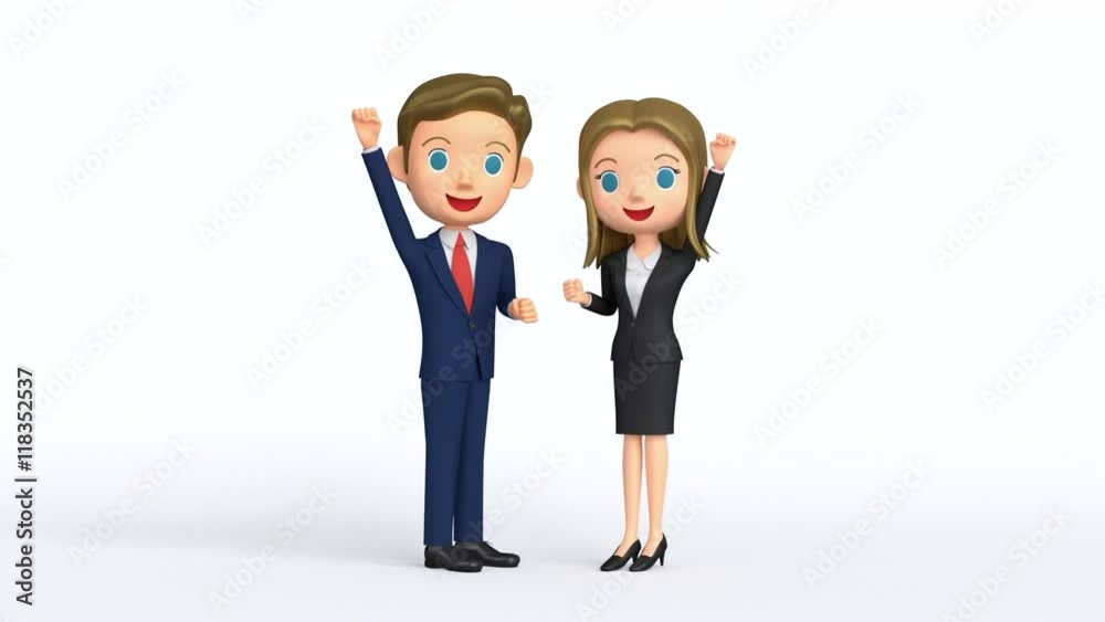 3D animation - Animation of two businessmen shaking hands.