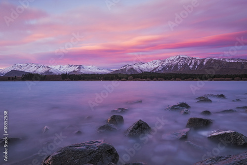 Leinwand Poster Tekapo In A Shade Of Pink