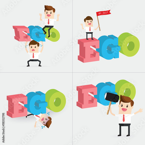 set of variety business man with ego concept
