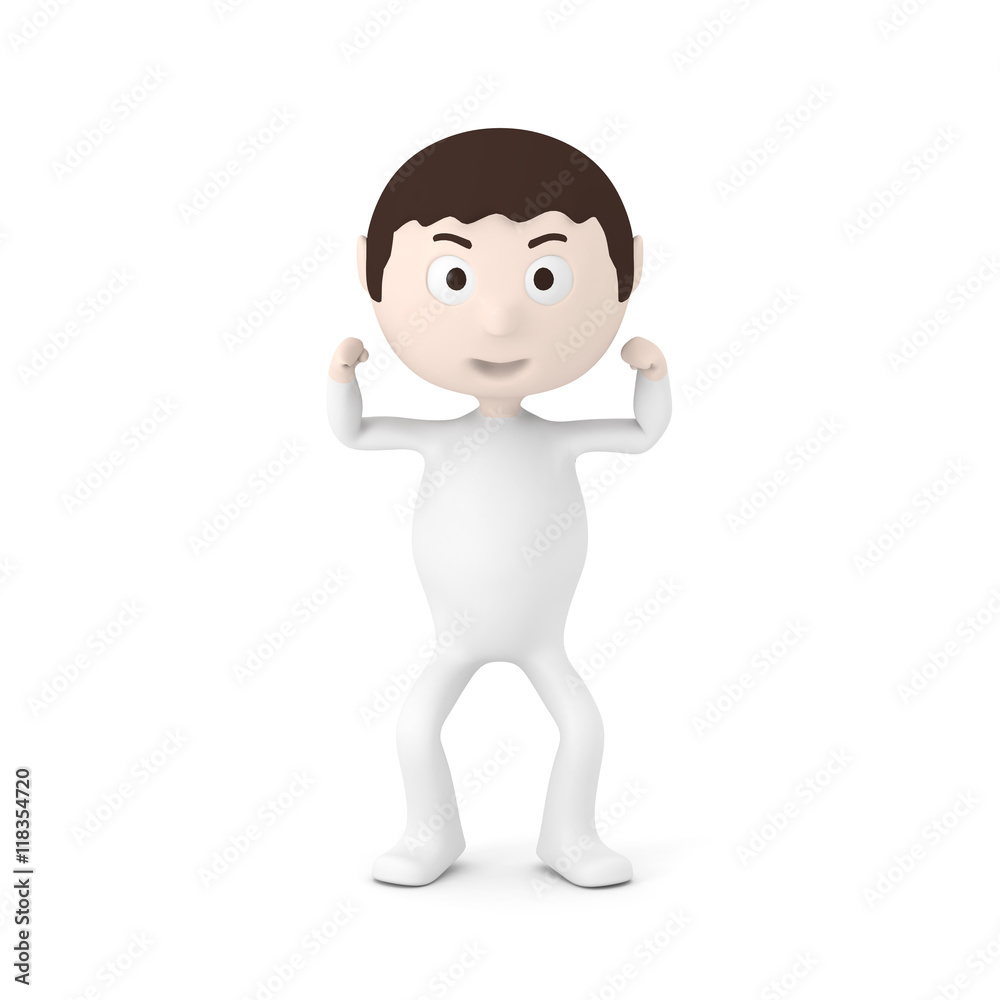 Cartoon Character Man showing Power & Strength Cartoon Character Man showing Power & Strength