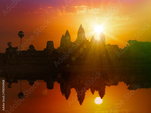 Angkor Wat on sunset