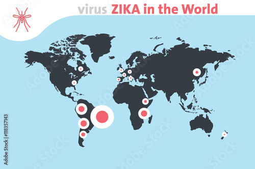 Zika fever spreading map
