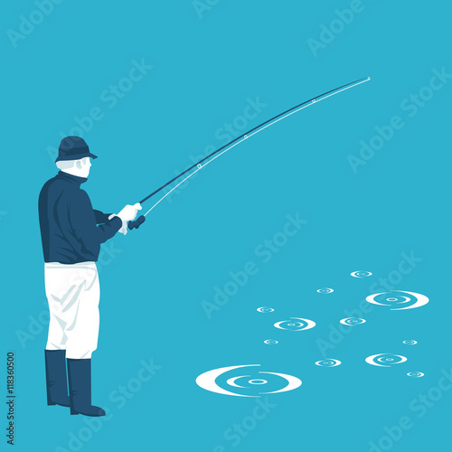 flat illustration of fishing
