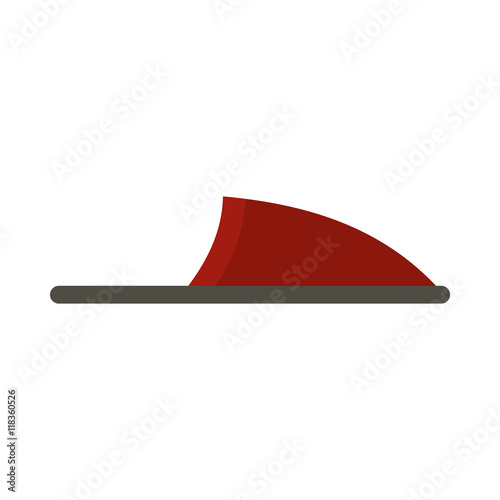 Red slipper icon in flat style on a white background