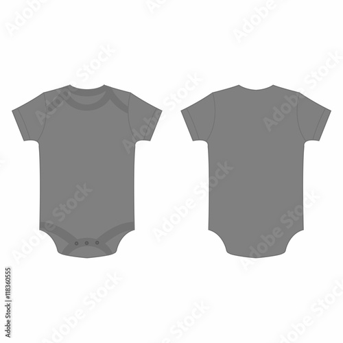 Grey baby bodysuit vector isolated