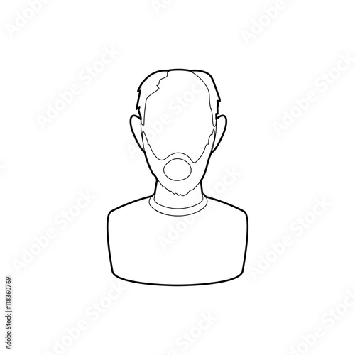 Pension insurance icon in outline style on a white background