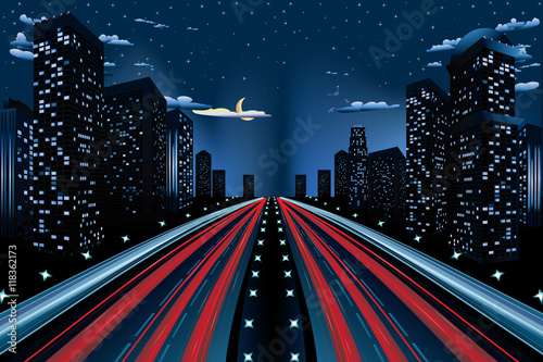 Night City Road Panorama