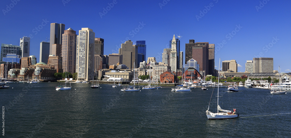 Boston skyline and harbor, USA Boston skyline and harbor, USA