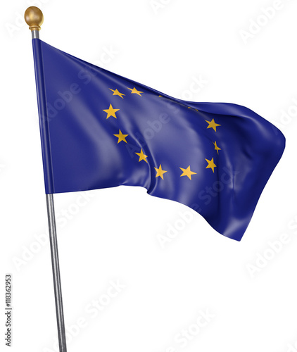 Flag for the European Union isolated on white background, 3D rendering
