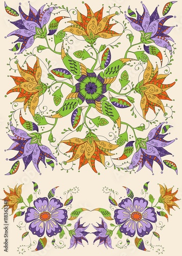 Floral pattern with border for your design