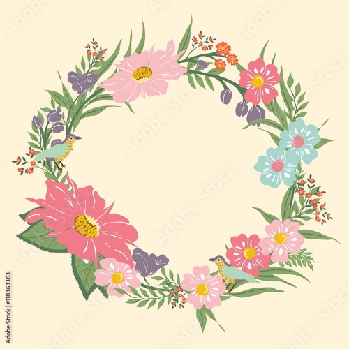 Floral pattern with border for your design