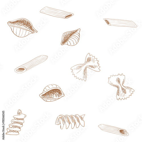 Pasta. Hand drawing sketch