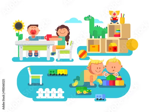 Obraz Płaska konstrukcja przedszkola