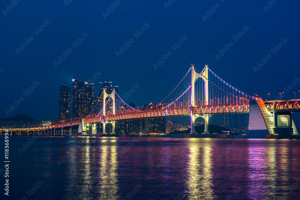 Gwangan Bridge in Busan City , South Korea