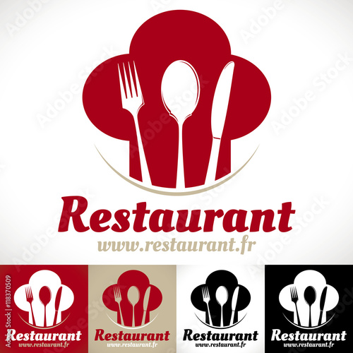 logo restaurant gastronomique toque cuillère couteau
