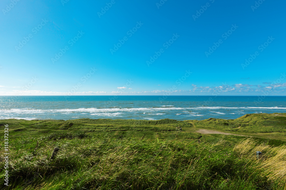 meadow sky and sea Denmark