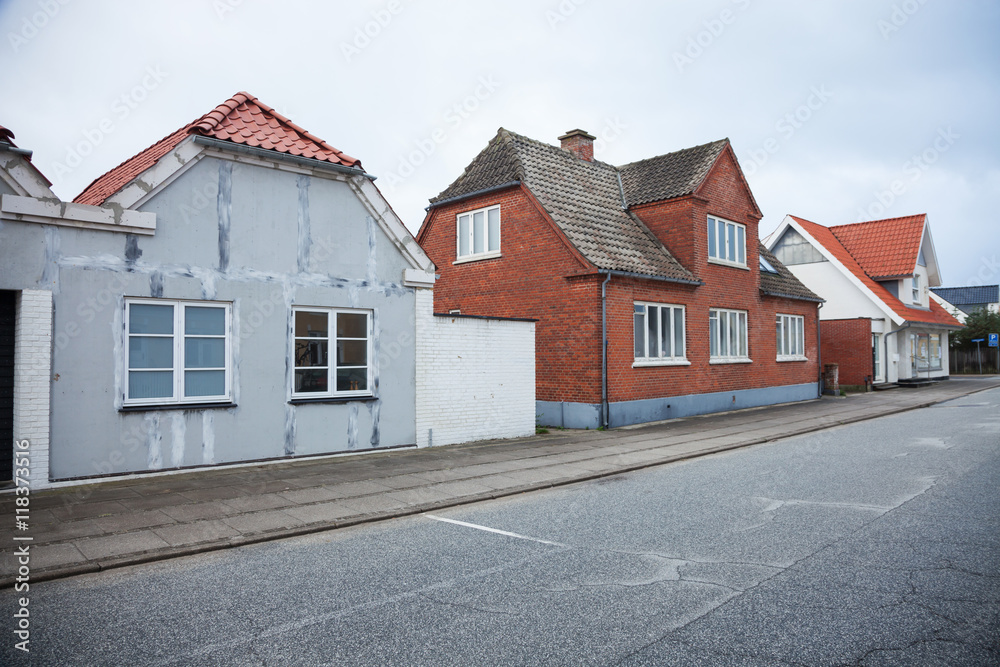 brick house in Denmark on the road