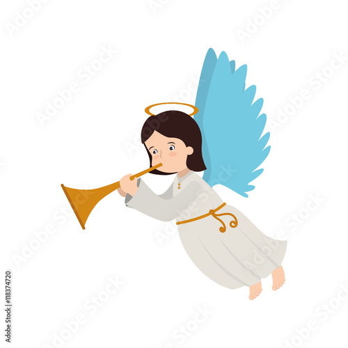 angel trump musical instrument icon vector