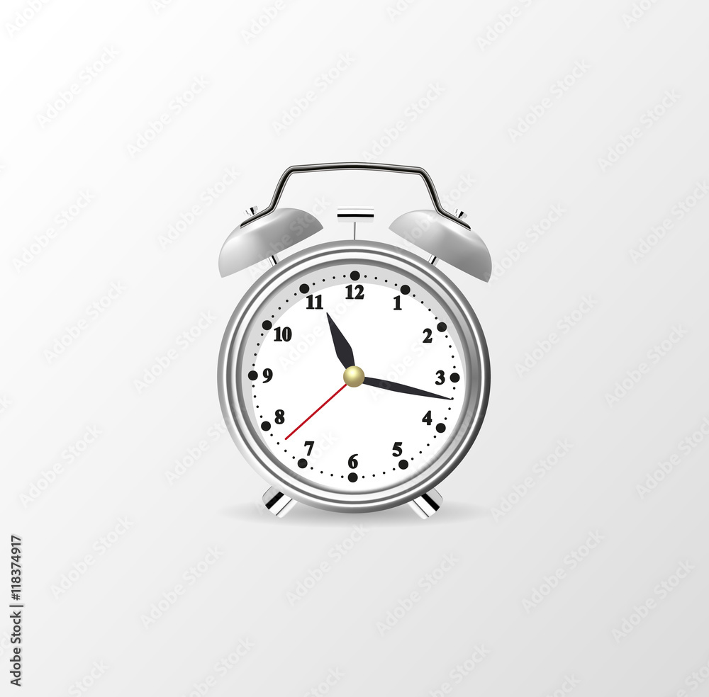 Veector silver alarm clock isolated on white
Veector silver alarm clock isolated on white