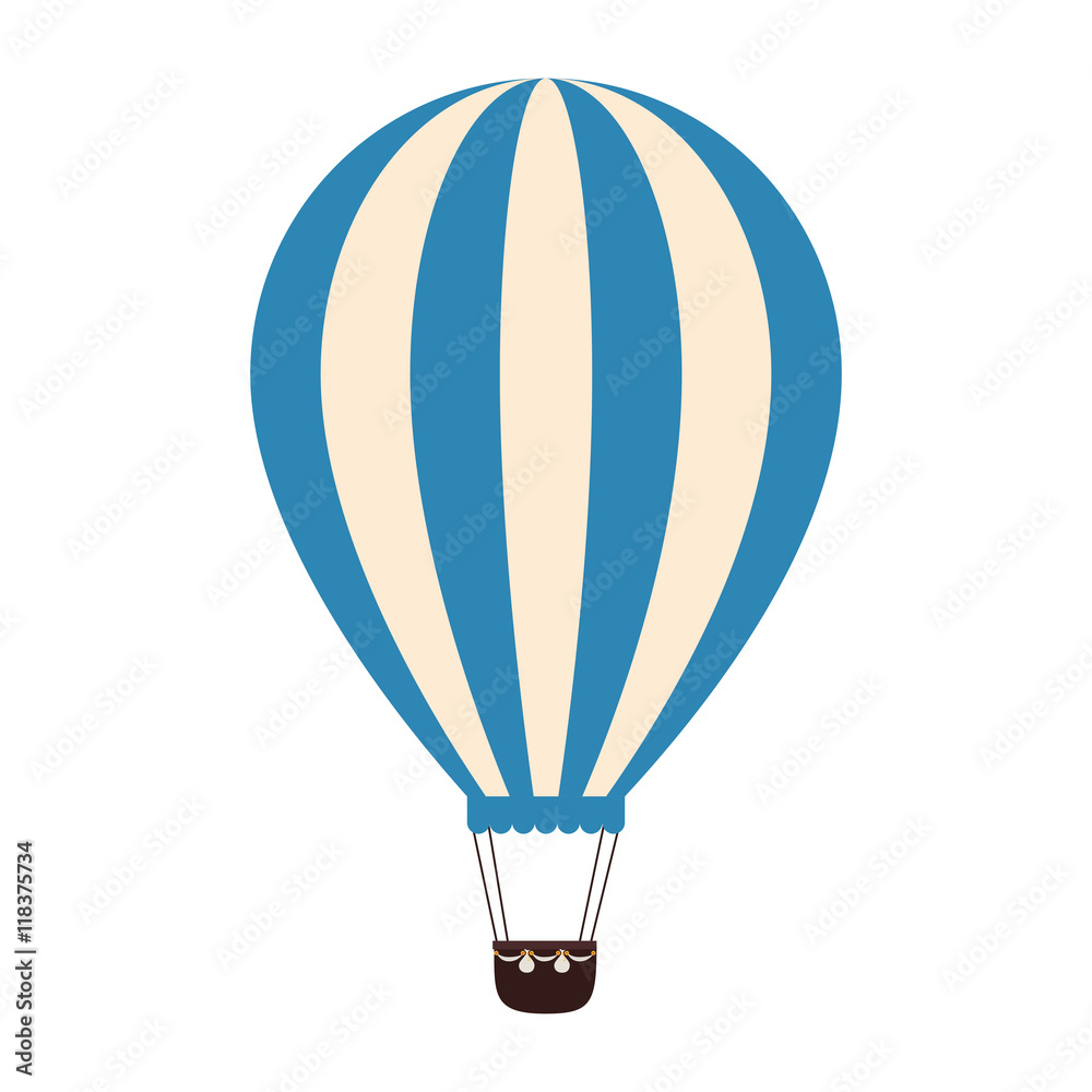 Naklejka premium hot balloon basket blue icon vector