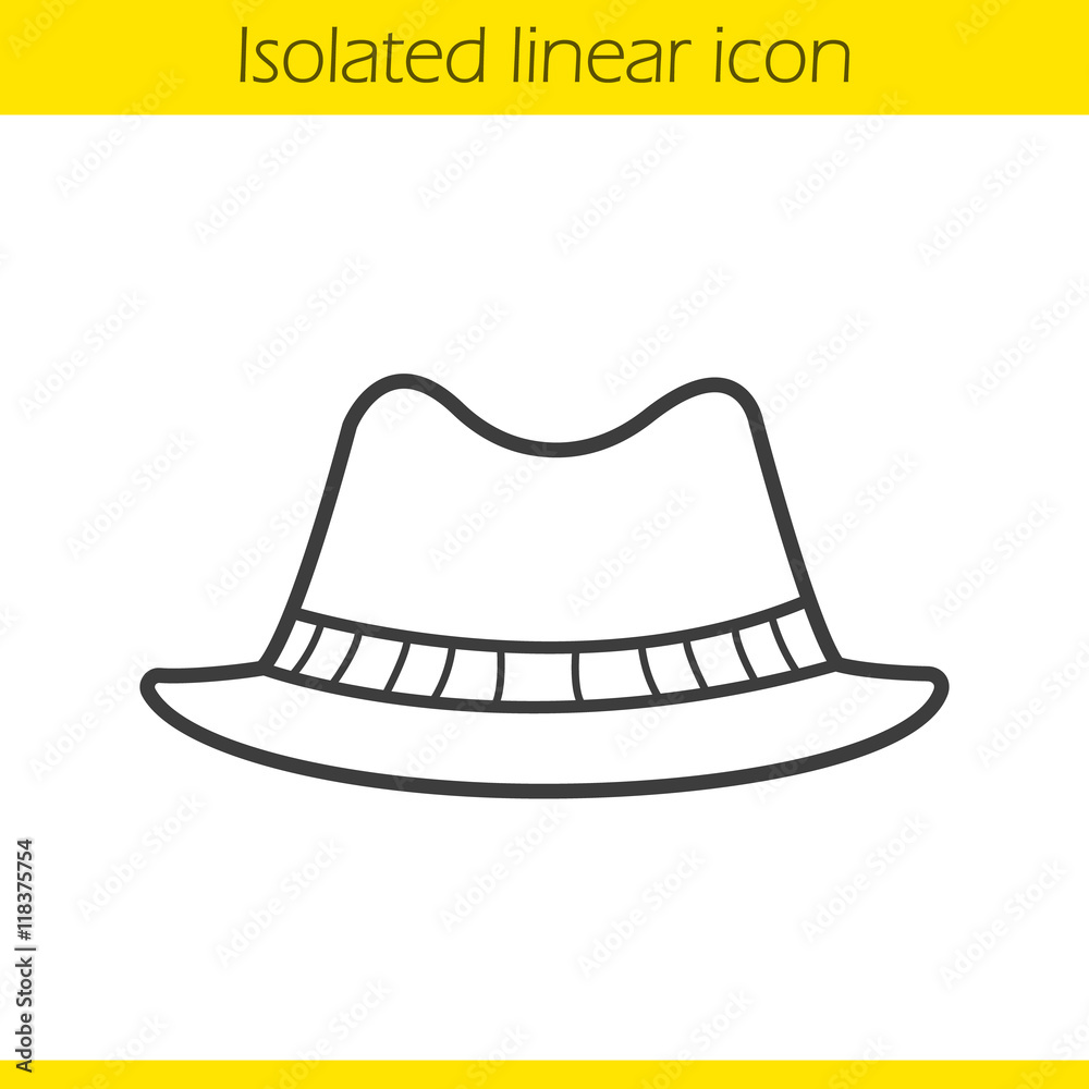 Fototapeta premium Men's hat linear icon