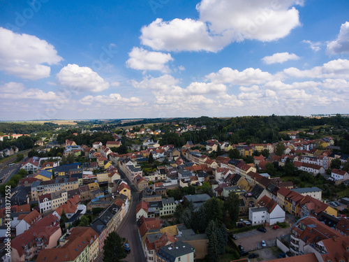 aerial view town schmoelln thuringia germany photo