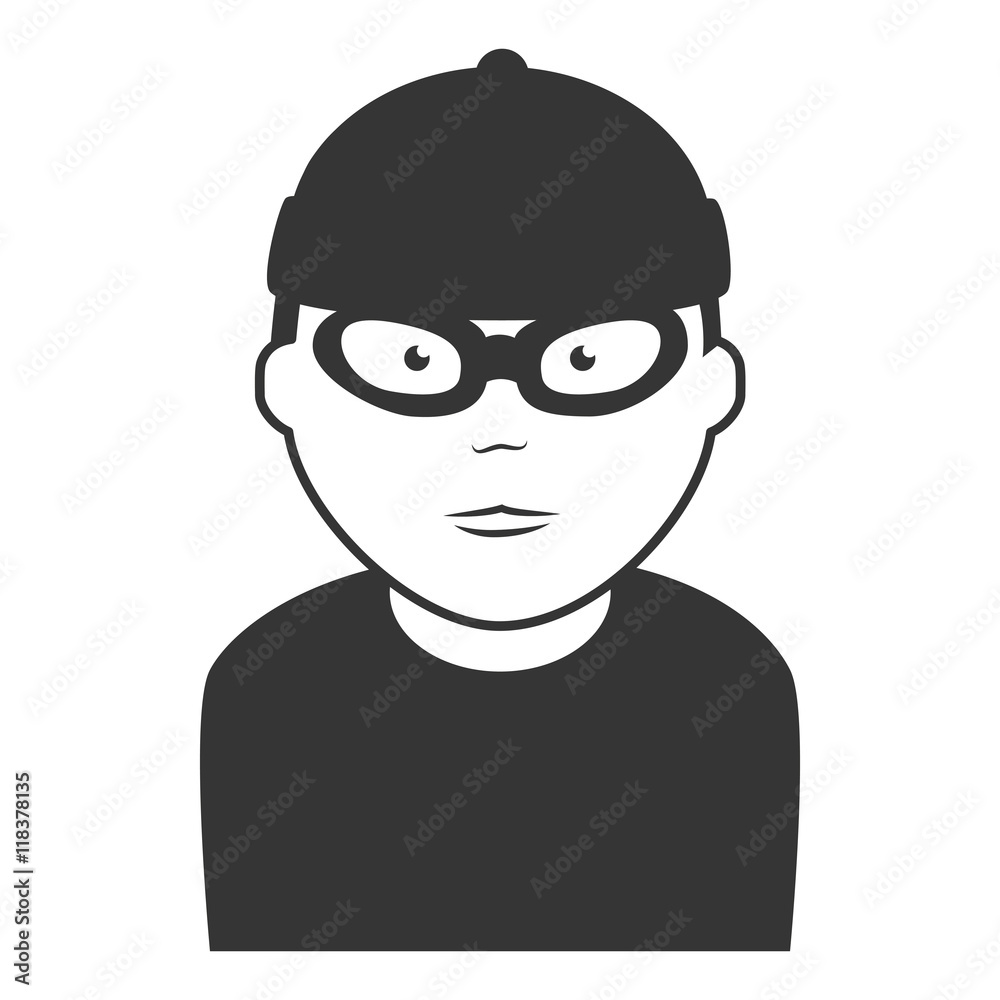robber thief man icon vector