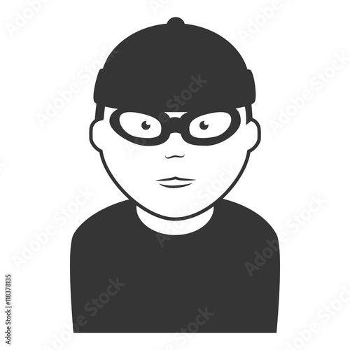 robber thief man icon vector