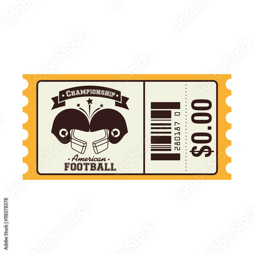 ticket american football sport icon vector