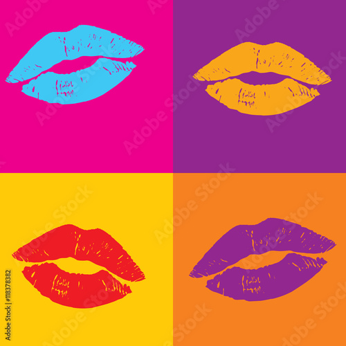 Background of beautiful lips. Kiss. The bright design.