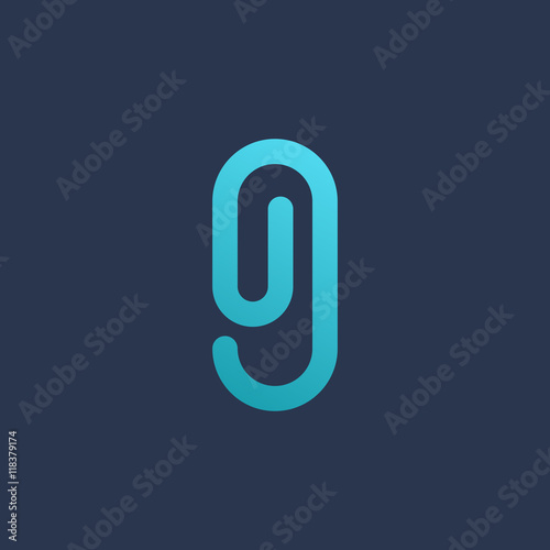 Letter G number 9 clip logo icon design template elements