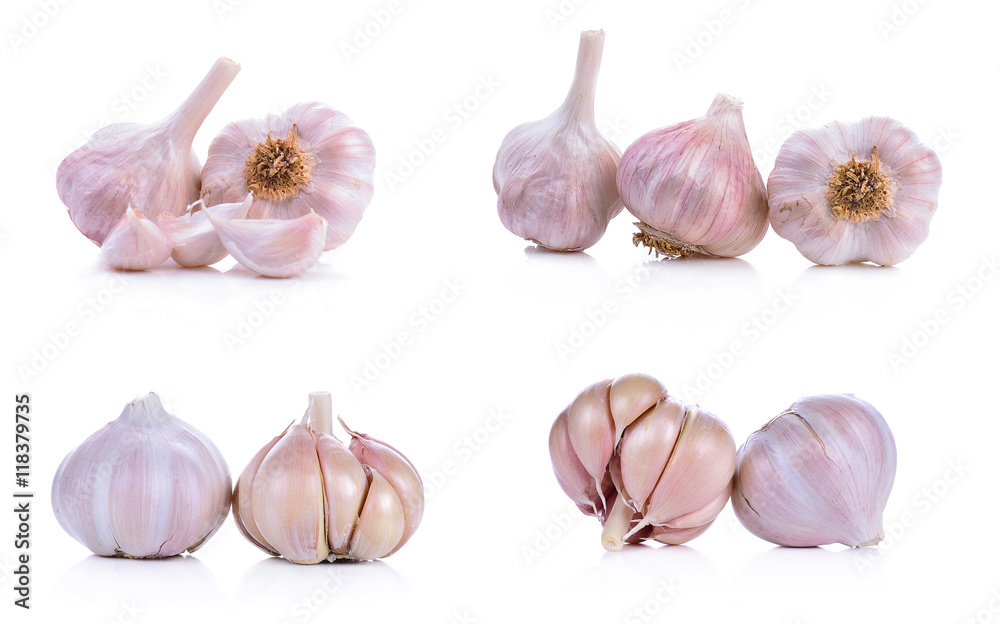 Fresh garlic isolated on white background
