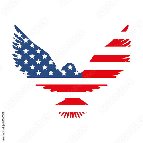 hawk america flag usa us emblem nation eagle vector  illustration isolated