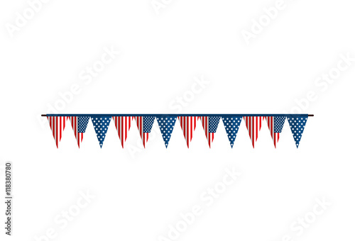 bunting flag america usa united states of america celebration party decoration vector  illustration isolated