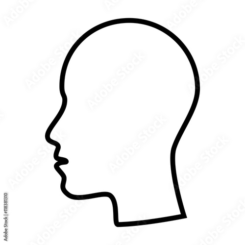 face head side profile mouth nose human person vector isolated and flat illustration